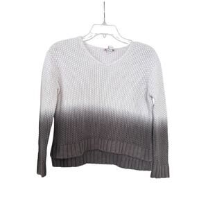 Bonpoint Girls Ecru Brown Ombre High Low Linen Cotton Sweater size 10